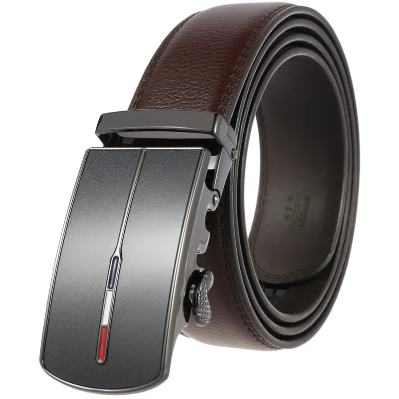 Herrengürtel Herren Verstellbarer Ledergürtel Leder Gürtel Schnalle Jeansgürtel