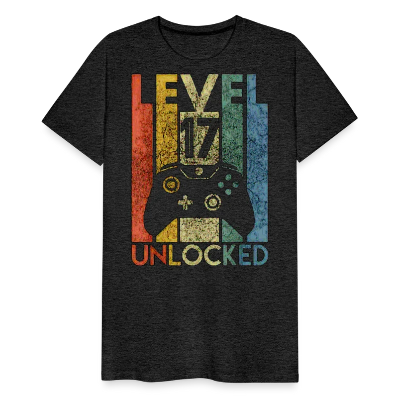 Gamer T-Shirt Top Level 17 Unlocked Fashion Herren Streetwear 100% Baumwolle