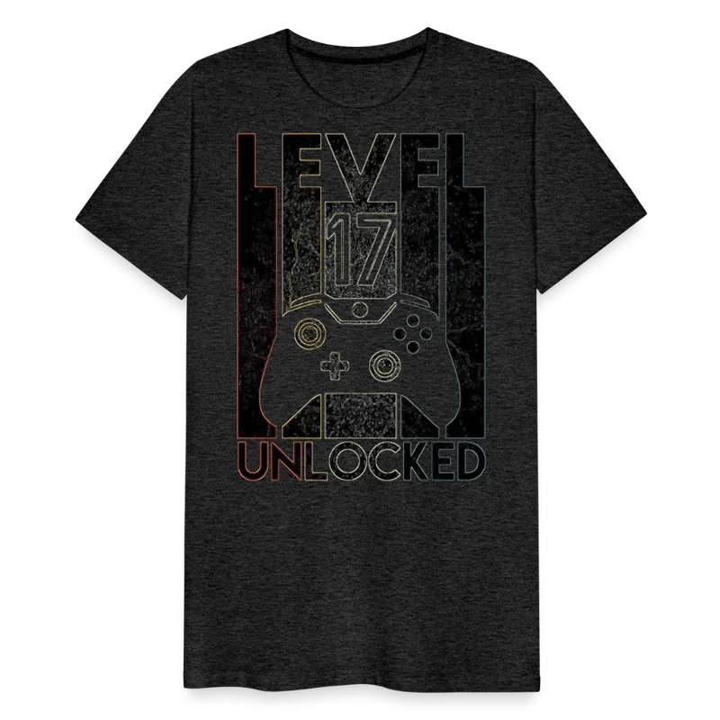 Gamer T-Shirt Top Level 17 Unlocked Fashion Herren Streetwear 100% Baumwolle