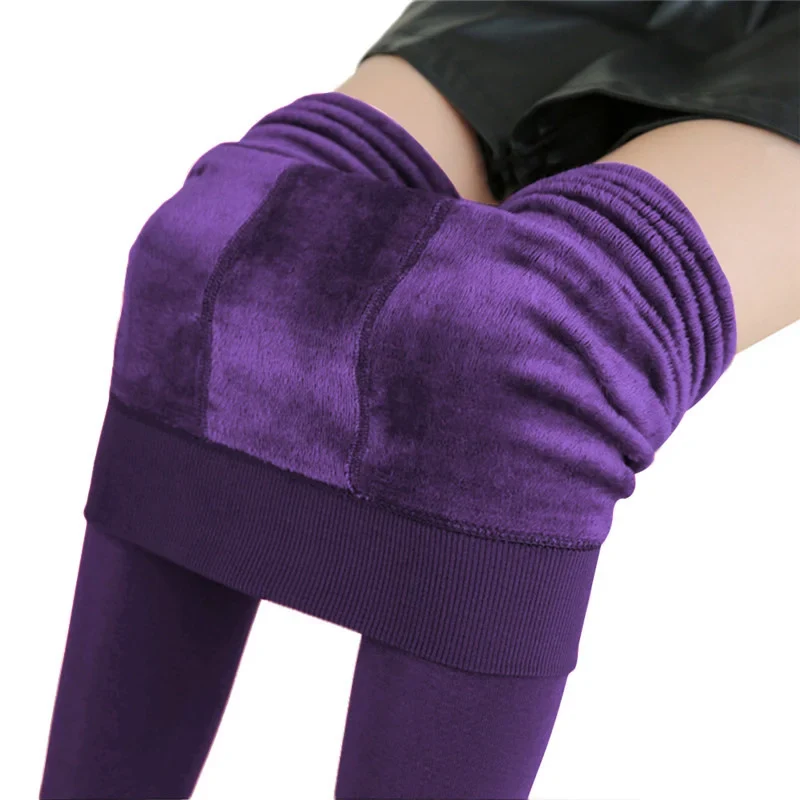 Frauen Winter Warme Thermo Hose Innenfleece Strumpfhose Blickdicht Hosen Leggins