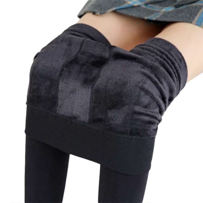 Frauen Winter Warme Thermo Hose Innenfleece Strumpfhose Blickdicht Hosen Leggins