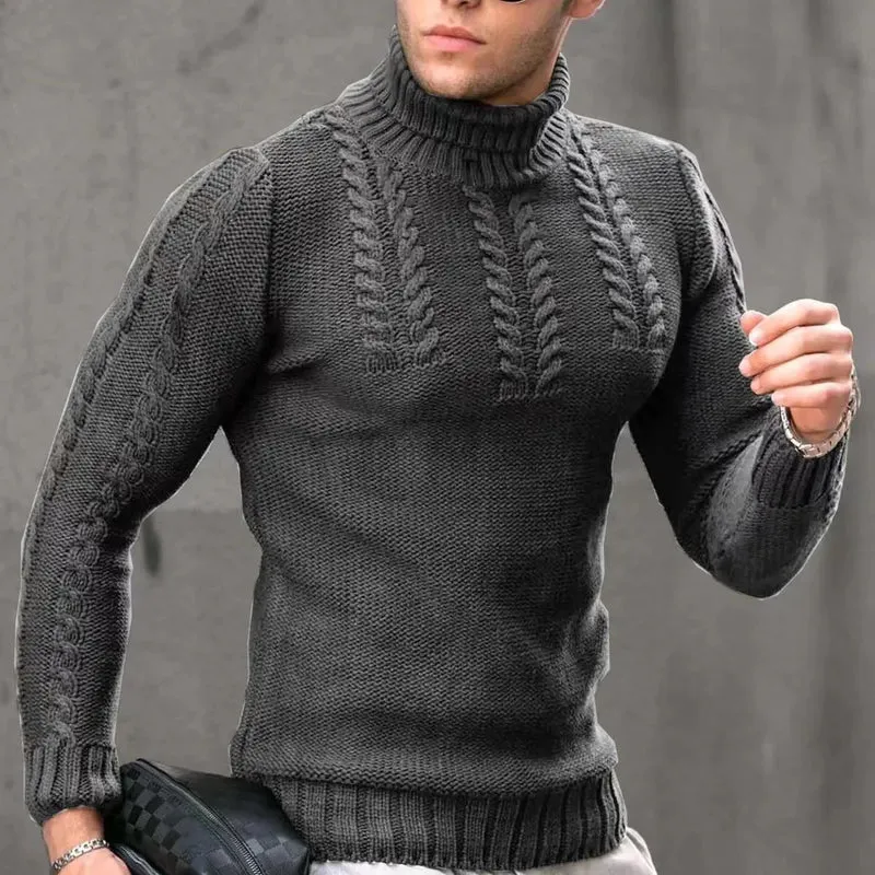 Herren Rollkragen Pullover Sweatshirt Pulli Zipper Sweater Shirt Langarmshirt