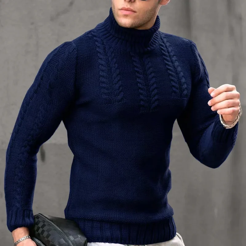 Herren Rollkragen Pullover Sweatshirt Pulli Zipper Sweater Shirt Langarmshirt