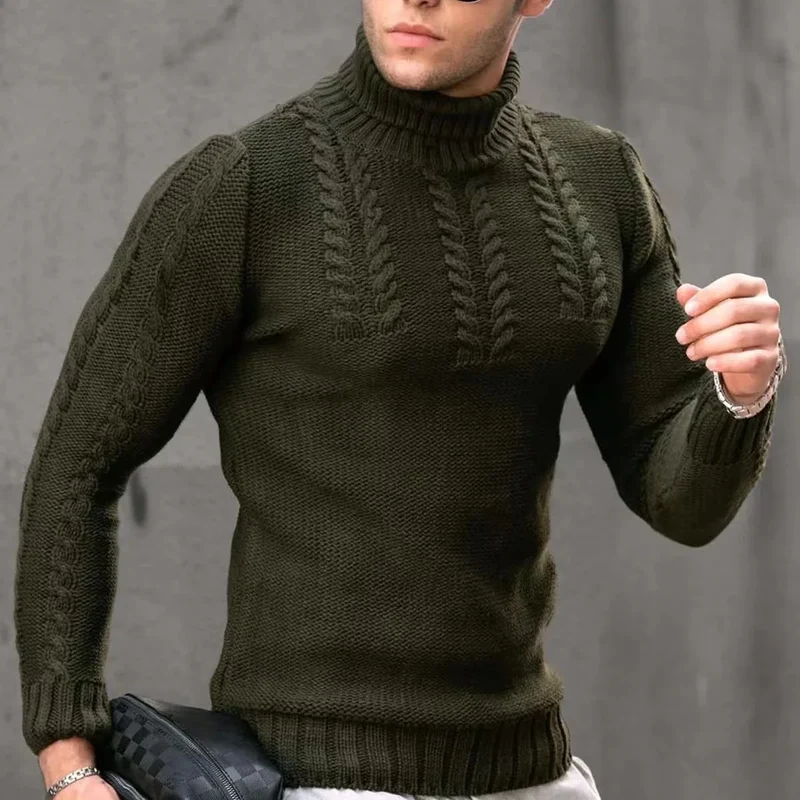 Herren Rollkragen Pullover Sweatshirt Pulli Zipper Sweater Shirt Langarmshirt