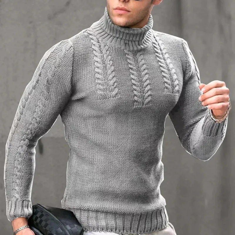 Herren Rollkragen Pullover Sweatshirt Pulli Zipper Sweater Shirt Langarmshirt