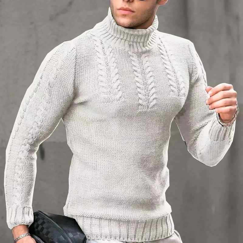 Herren Rollkragen Pullover Sweatshirt Pulli Zipper Sweater Shirt Langarmshirt