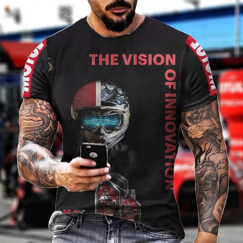 Männer Metal Retro Vintage 3D T-Shirt Rundhals Unisex Sommer Streetwear