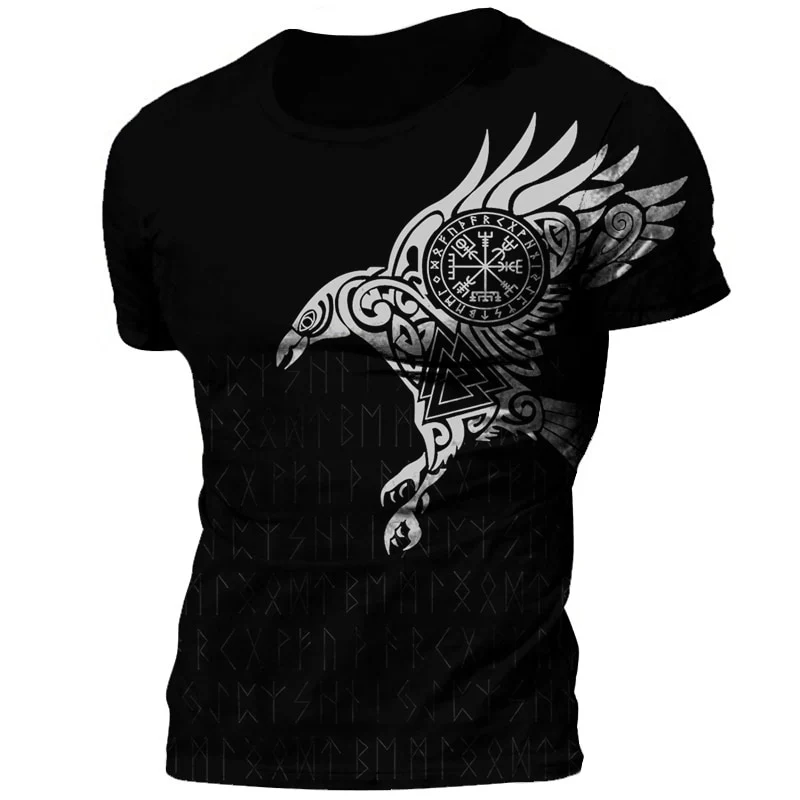 Männer Vikings Symbol Retro Vintage 3D T-Shirt Rundhals Unisex Streetwear