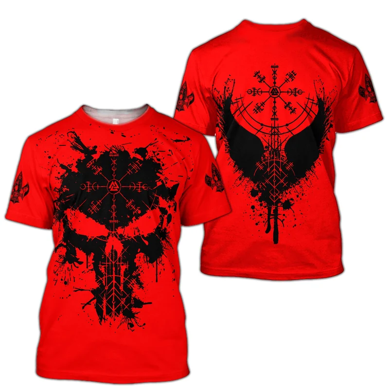 Männer Vikings Symbol Retro Vintage 3D T-Shirt Rundhals Unisex Streetwear