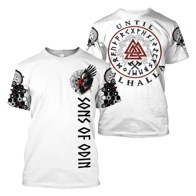 Männer Vikings Symbol Retro Vintage 3D T-Shirt Rundhals Unisex Streetwear