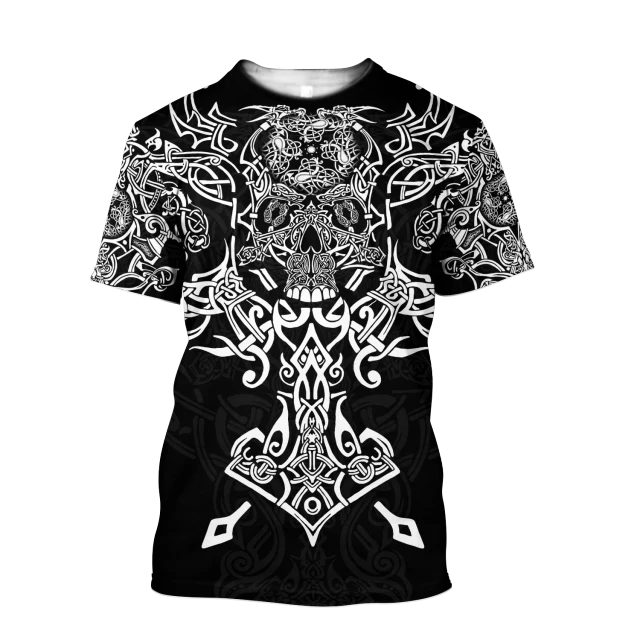 Männer Vikings Symbol Retro Vintage 3D T-Shirt Rundhals Unisex Streetwear