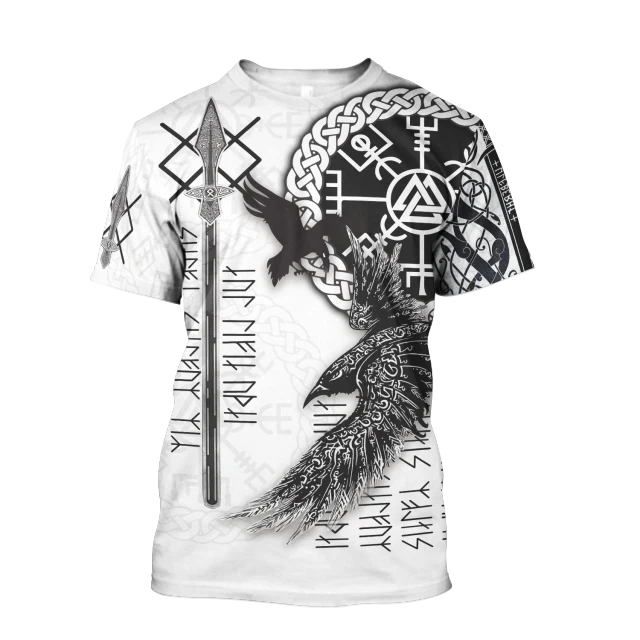 Männer Vikings Symbol Retro Vintage 3D T-Shirt Rundhals Unisex Streetwear
