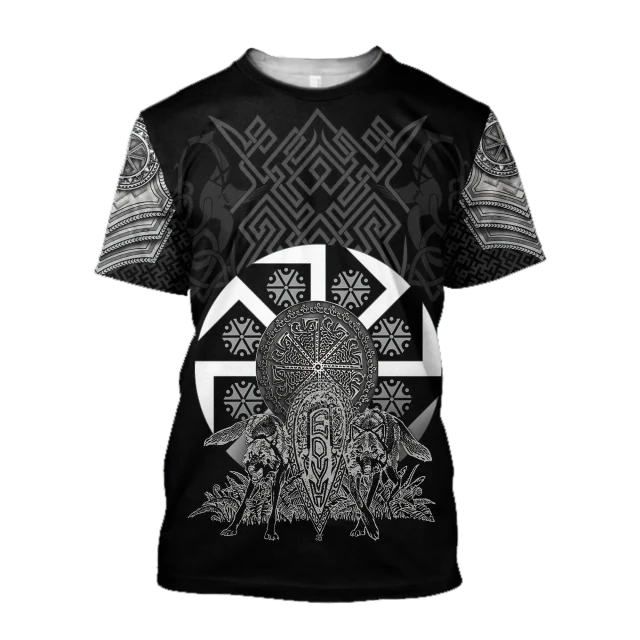 Männer Vikings Symbol Retro Vintage 3D T-Shirt Rundhals Unisex Streetwear