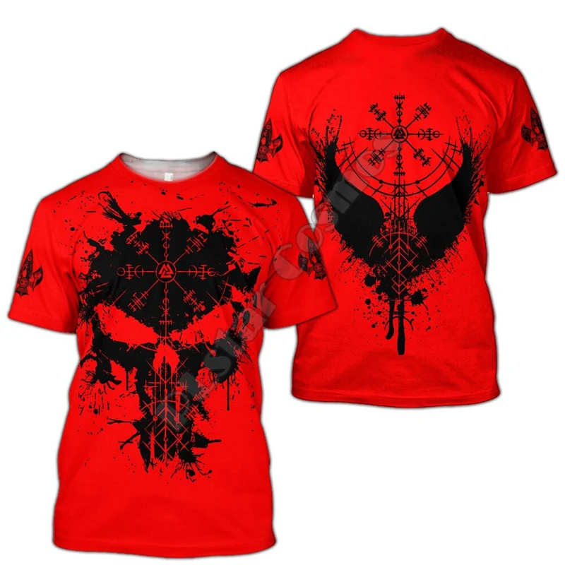 Männer Vikings Symbol Retro Vintage 3D T-Shirt Rundhals Unisex Streetwear