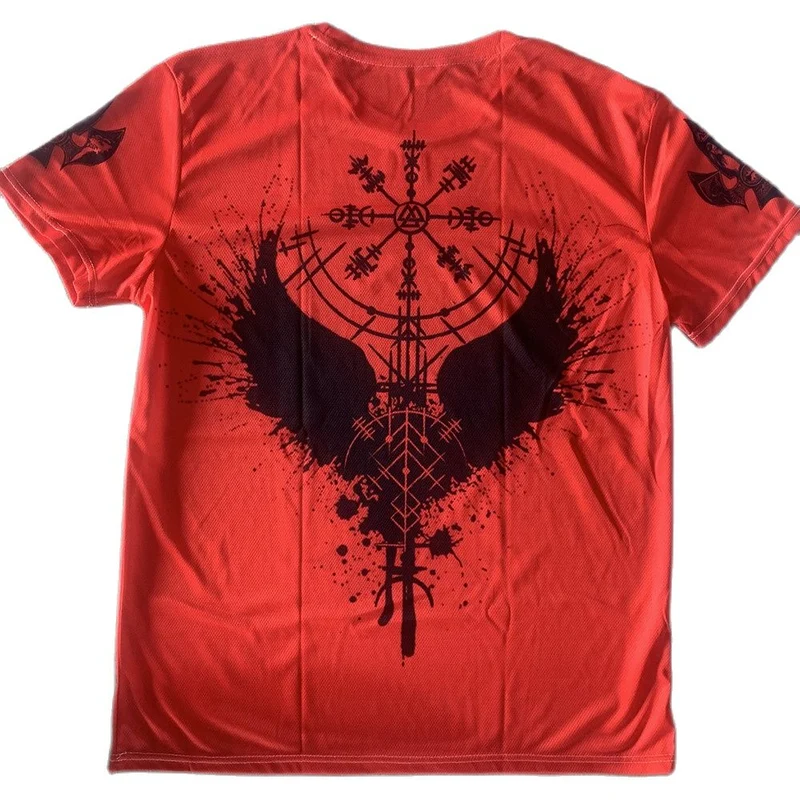 Männer Vikings Symbol Retro Vintage 3D T-Shirt Rundhals Unisex Streetwear