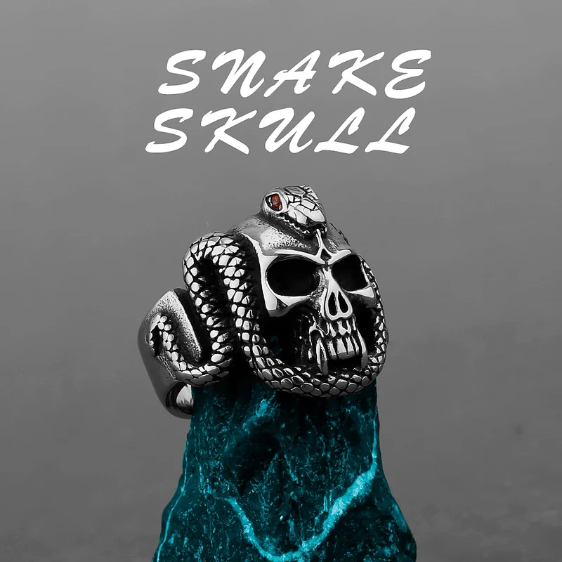 Edelstahl Herren & Damen Biker Rocker Spinning Ring Silber Skull Gothic