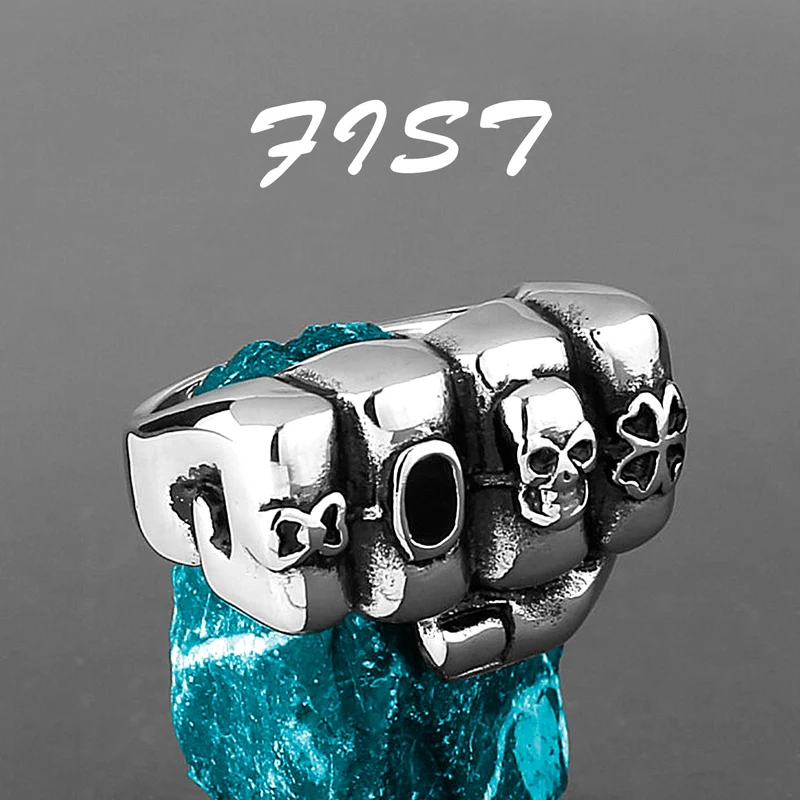 Edelstahl Herren & Damen Biker Rocker Spinning Ring Silber Skull Gothic