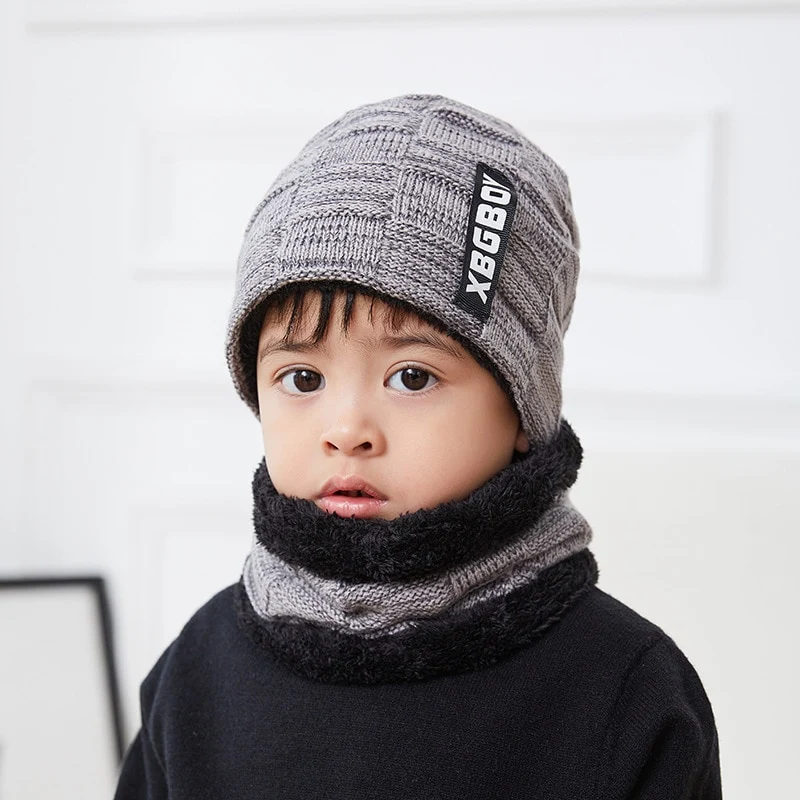 Warme Herren Wintermütze und Schal Fleece Mütze Strickmütze Kappe Hut Unisex