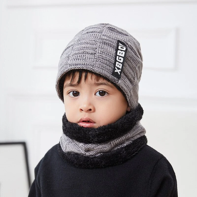 Warme Herren Wintermütze und Schal Fleece Mütze Strickmütze Kappe Hut Unisex