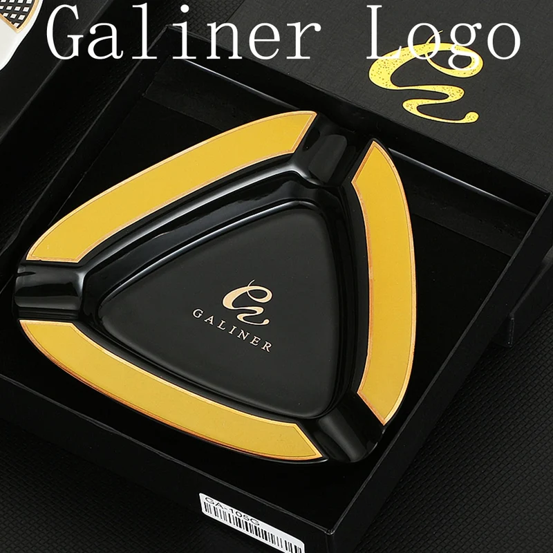 COHIBA Keramik Zigarren Aschenbecher Tragbarer für 3 Zigarrenschlit Mit Geschenkbox