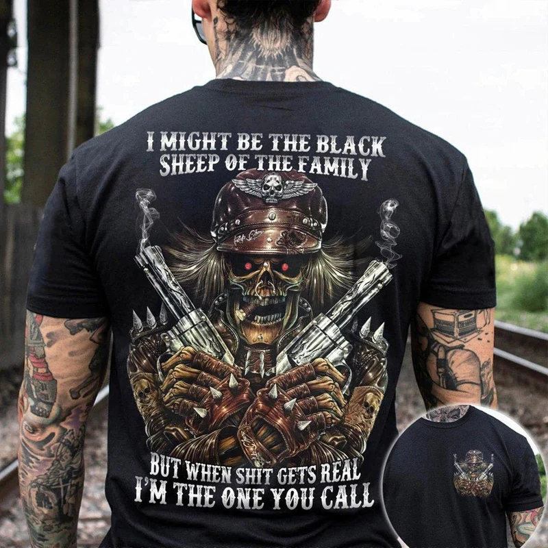 Herren Metal Skull 3D T-Shirt Rundhals Unisex Sommer Streetwear