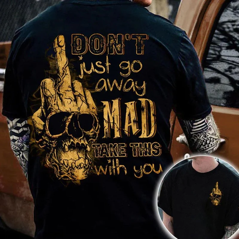 Herren Metal Skull 3D T-Shirt Rundhals Unisex Sommer Streetwear