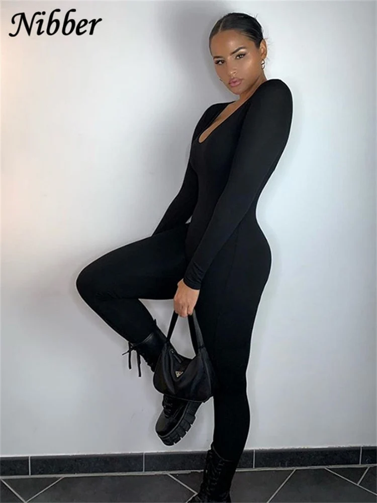 Damen Bodycon Overall Jumpsuit Streetwear Fitness-Strampler Playsuit