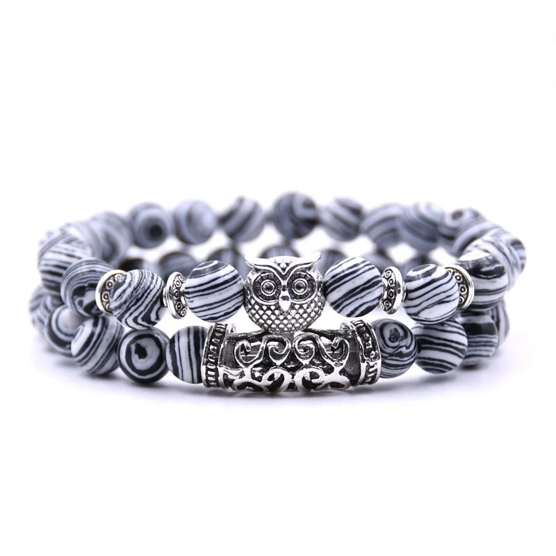 2er SET PARTNER ARMBAND DAMEN HERREN Naturstein Freundschaftsarmband Yoga