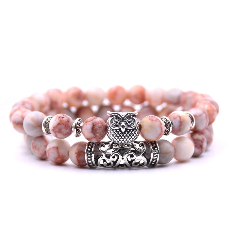 2er SET PARTNER ARMBAND DAMEN HERREN Naturstein Freundschaftsarmband Yoga