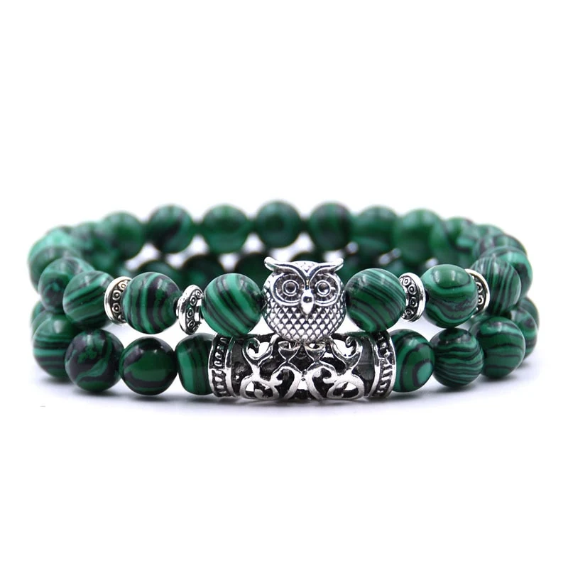 2er SET PARTNER ARMBAND DAMEN HERREN Naturstein Freundschaftsarmband Yoga
