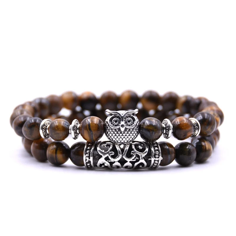 2er SET PARTNER ARMBAND DAMEN HERREN Naturstein Freundschaftsarmband Yoga