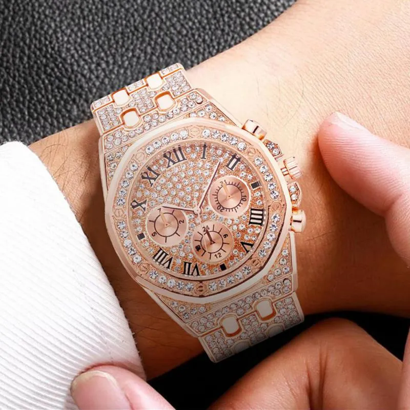 Herren Armbanduhr Silber Schwarz Edelstahl Quarzuhr Luxus Chronograph Business