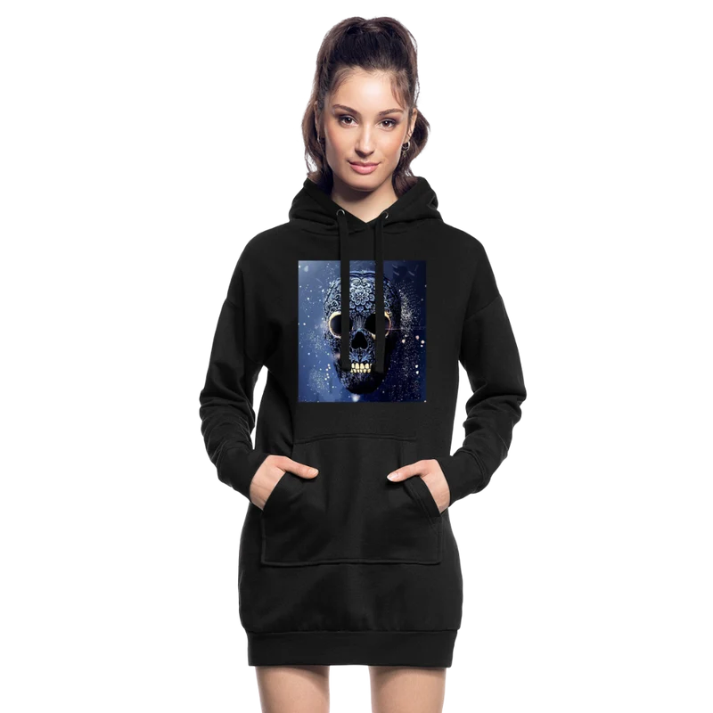 Hoodie-Kleid Kapuzenpullover Sweatshirt Pulloverkleid Hoodie Pulli Tunika Damen