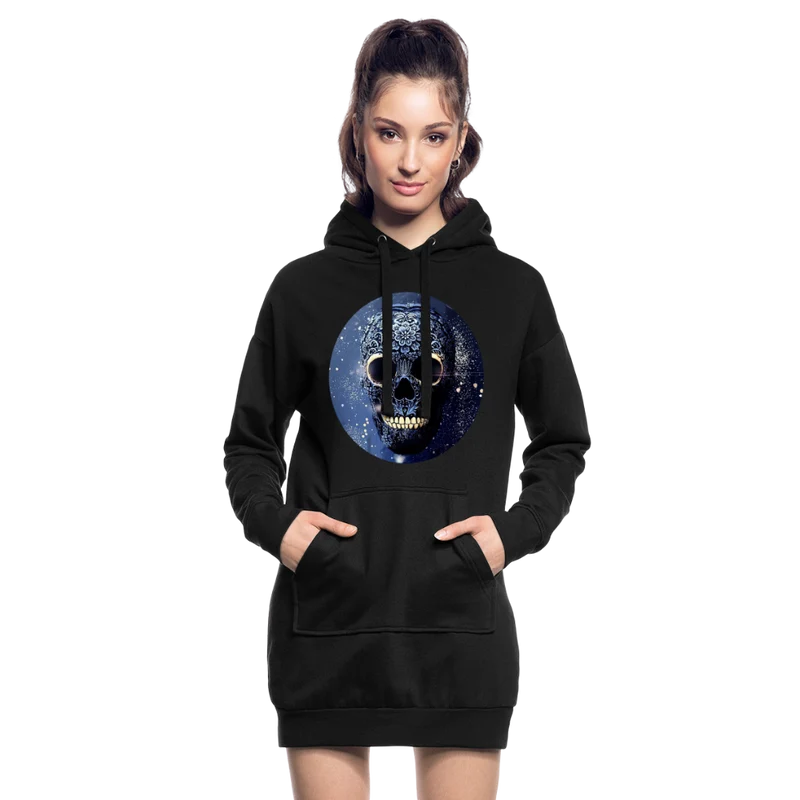 Hoodie-Kleid Kapuzenpullover Sweatshirt Pulloverkleid Hoodie Pulli Tunika Damen