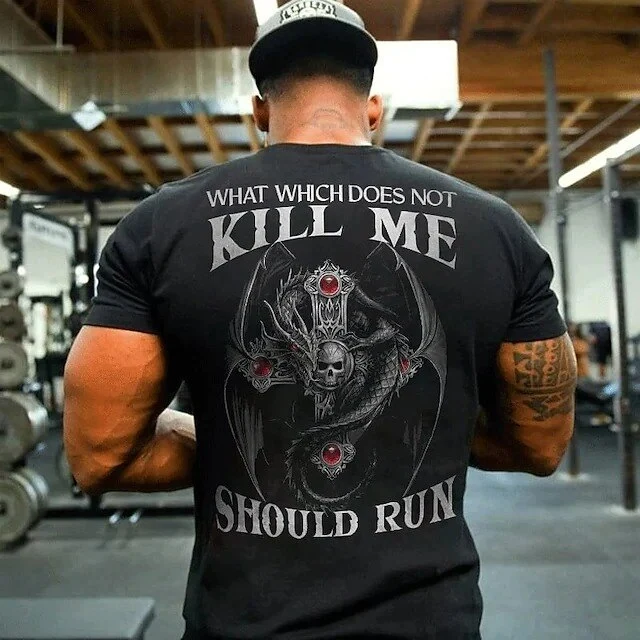 Herren Metal Skull 3D T-Shirt Rundhals Unisex Sommer Streetwear