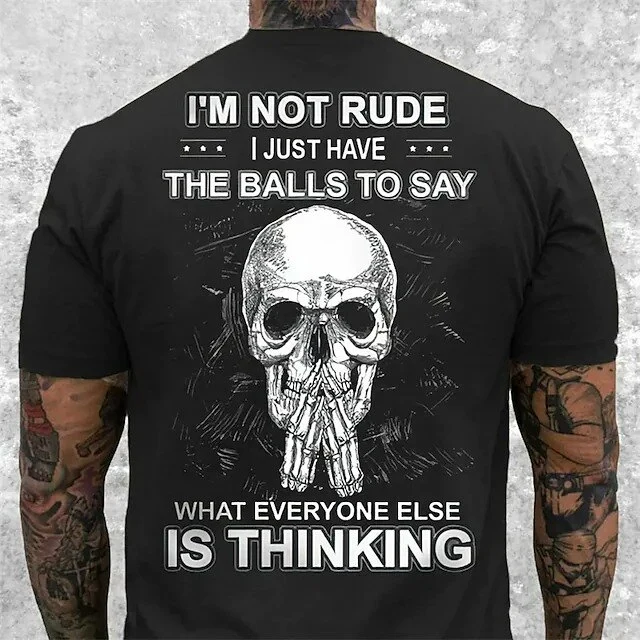 Herren Metal Skull 3D T-Shirt Rundhals Unisex Sommer Streetwear