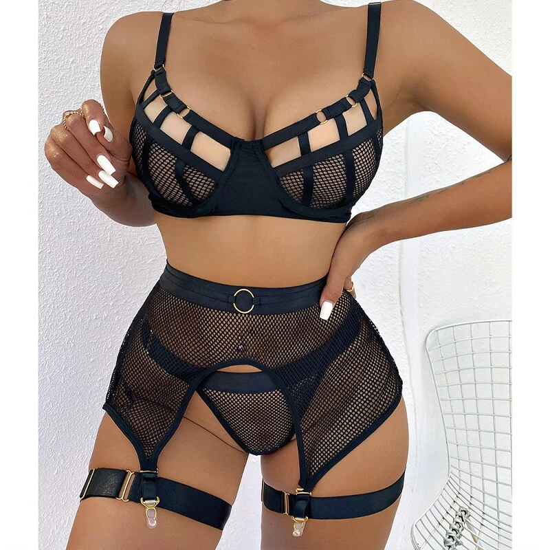 Damen Sexy Spitze Dessous Bodysuit Babydoll Reizwäsche Body Unterwäsche Schwarz Underwear