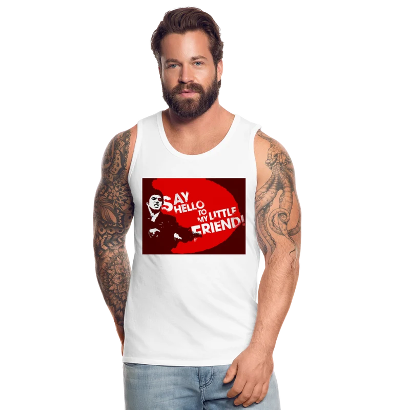 Tanktop T-Shirt SAY HELLO Muskelshirt Achselshirt Sport Basic Herren