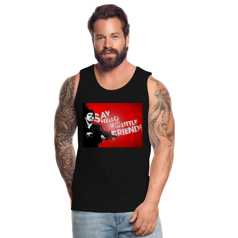 Tanktop T-Shirt SAY HELLO Muskelshirt Achselshirt Sport Basic Herren