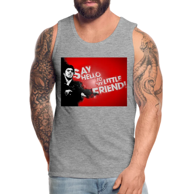 Tanktop T-Shirt SAY HELLO Muskelshirt Achselshirt Sport Basic Herren
