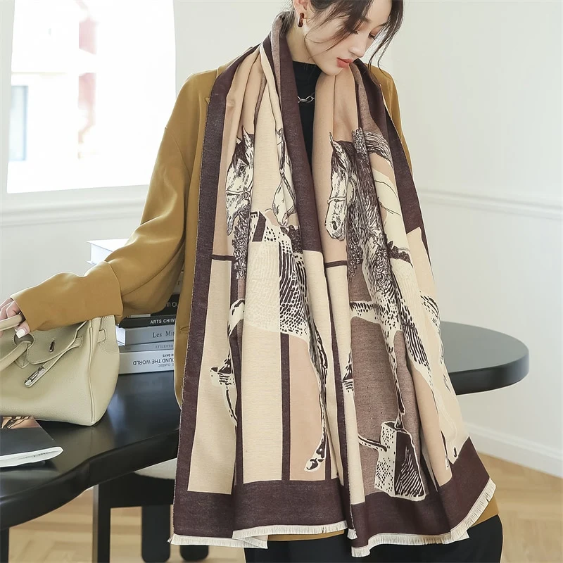 Fashion Damen Winterschal Viskose Stola Schlauchschal Halstuch Strickschal Loop NEU