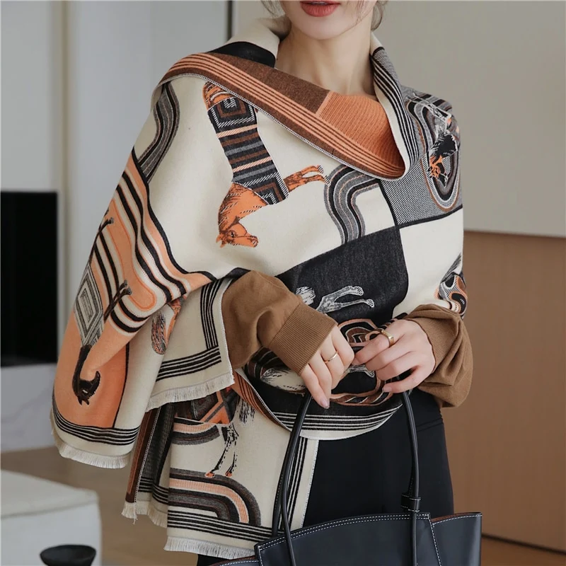 Fashion Damen Winterschal Viskose Stola Schlauchschal Halstuch Strickschal Loop NEU
