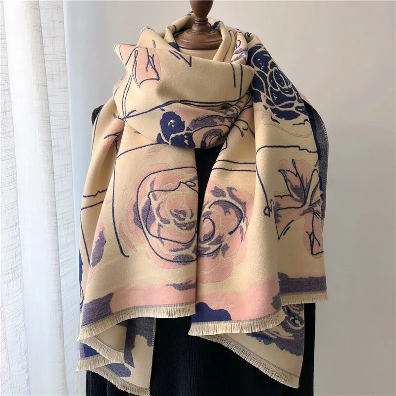 XXL Damen Winterschal Kaschmir Viskose Stola Schlauchschal Halstuch Strickschal Loop NEU