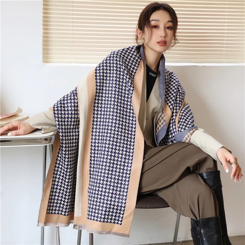 XXL Damen Winterschal Kaschmir Viskose Stola Schlauchschal Halstuch Strickschal Loop NEU