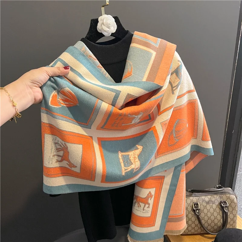 XXL Damen Winterschal Kaschmir Viskose Stola Schlauchschal Halstuch Strickschal Loop NEU