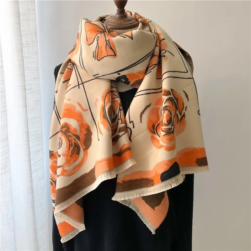 XXL Damen Winterschal Kaschmir Viskose Stola Schlauchschal Halstuch Strickschal Loop NEU