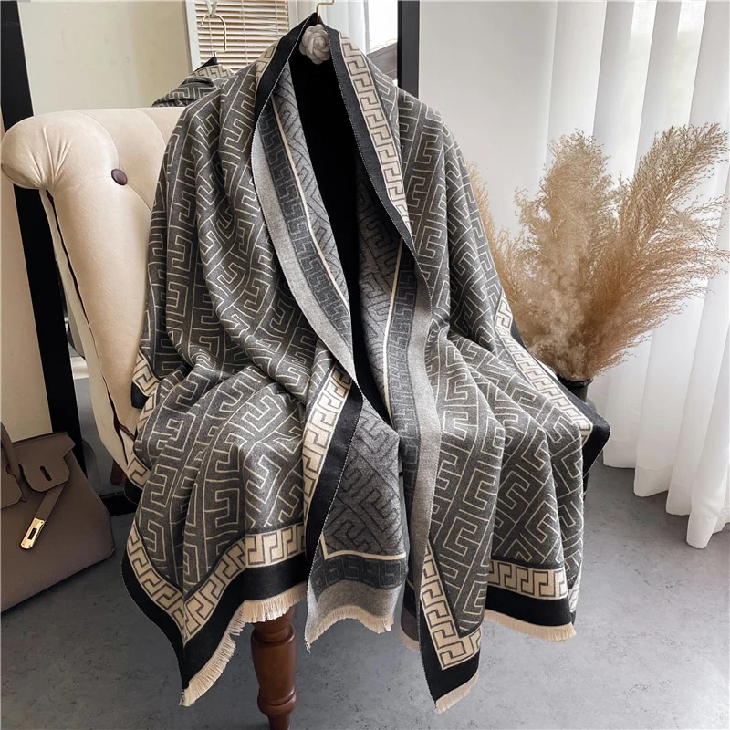 XXL Damen Winterschal Kaschmir Viskose Stola Schlauchschal Halstuch Strickschal Loop NEU