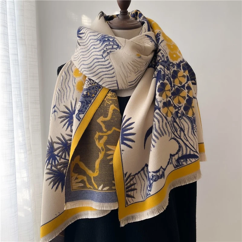 XXL Damen Winterschal Kaschmir Viskose Stola Schlauchschal Halstuch Strickschal Loop NEU