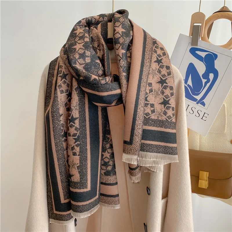 XXL Damen Winterschal Kaschmir Viskose Stola Schlauchschal Halstuch Strickschal Loop NEU