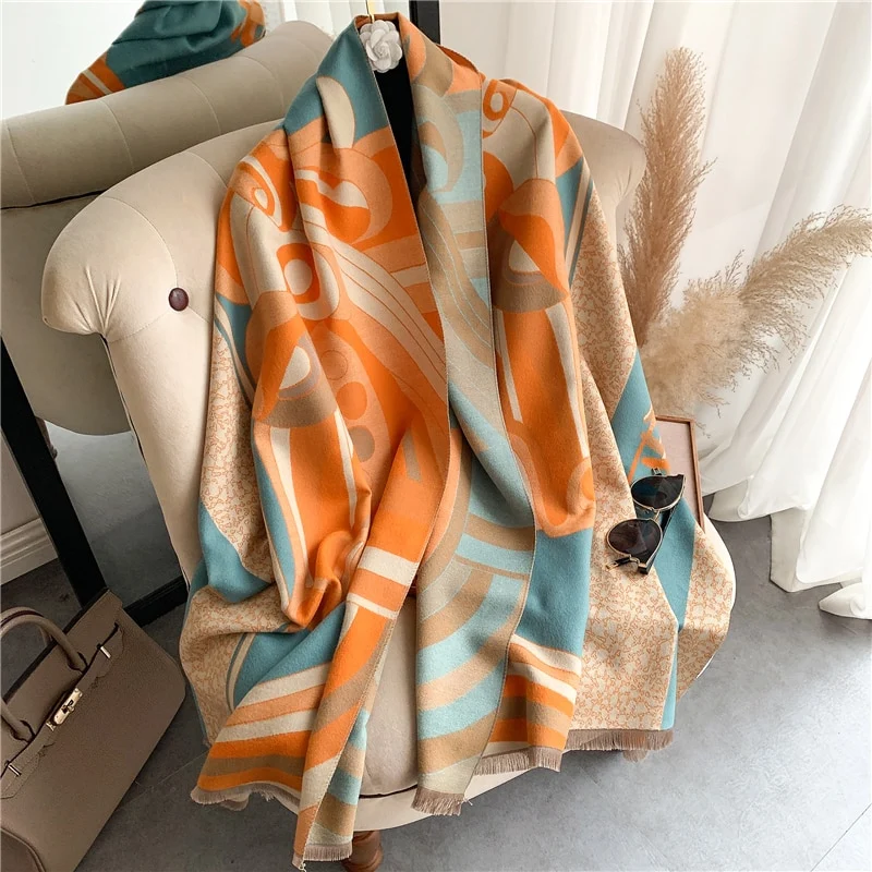XXL Damen Winterschal Kaschmir Viskose Stola Schlauchschal Halstuch Strickschal Loop NEU